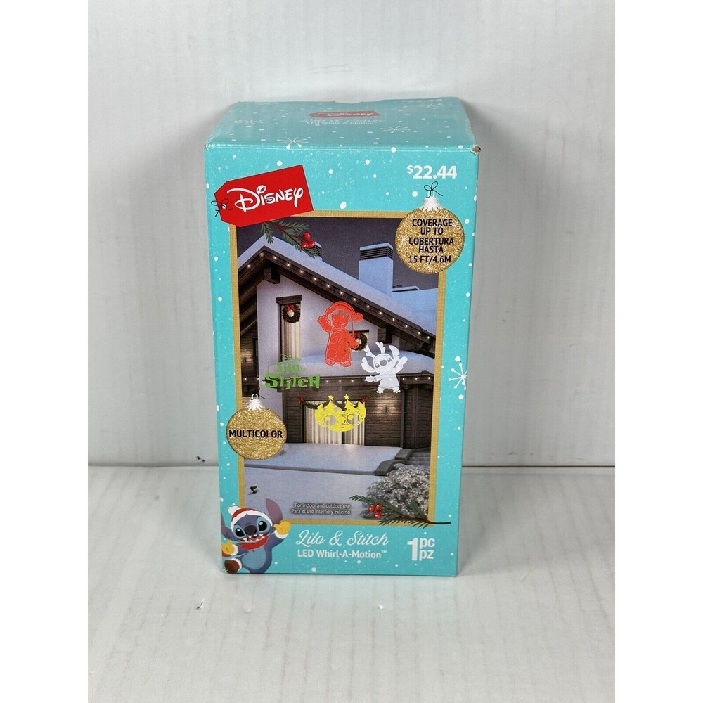 Disney Stitch Christmas Whirl-a-Motion LED Light Show Projector NEW